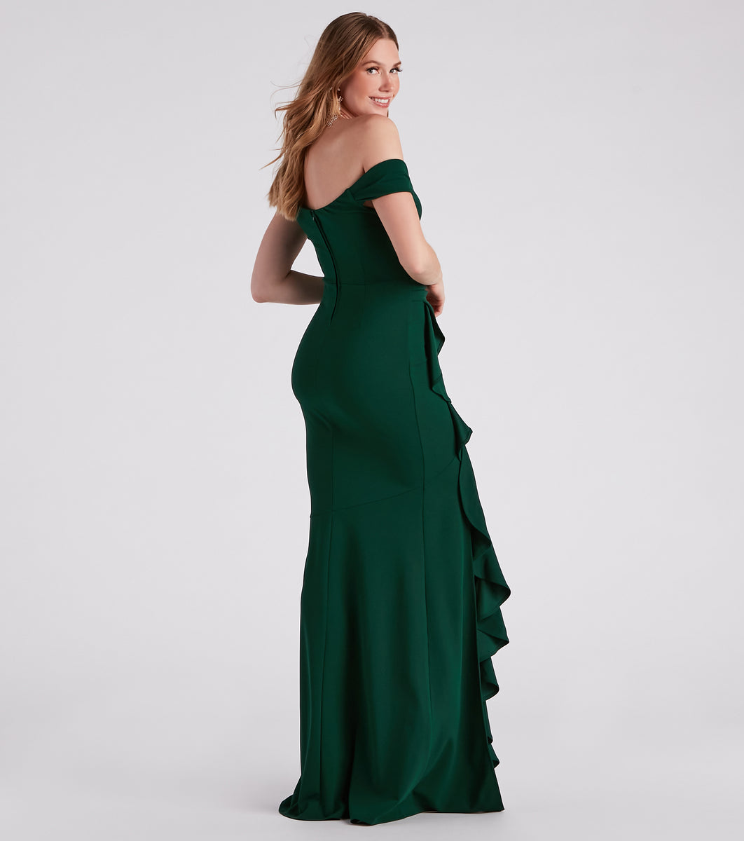 Nayeli Formal Crepe ALine Long Dress & Windsor