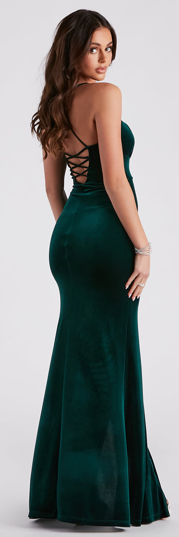 Carla Formal Velvet Mermaid Dress creates the perfect summer wedding guest dress or cocktail party dresss with stylish details in the latest trends for 2023!