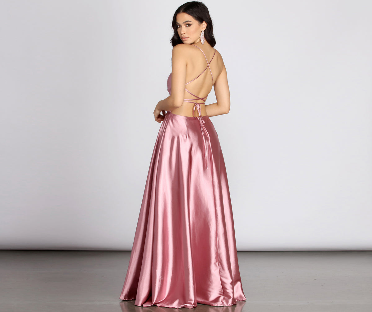 windsor anne formal lattice satin dress Anne Formal Lattice Satin Dress