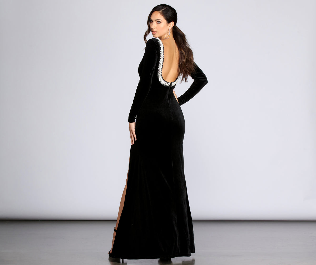 完璧主義 Everly Formal Velvet And Pearl Dress | Windsor スーツ・フォーマル・ドレス