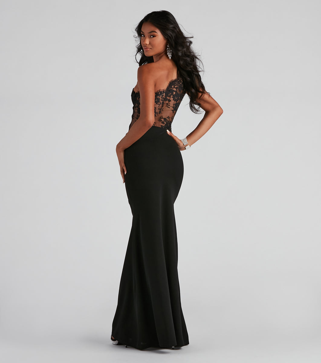 open lace back dress Martine Dress – Dress the Population main image 1