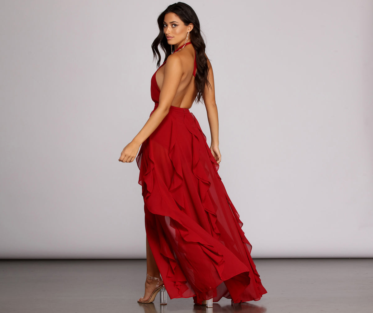 Delena formal chiffon tendril dress on sale