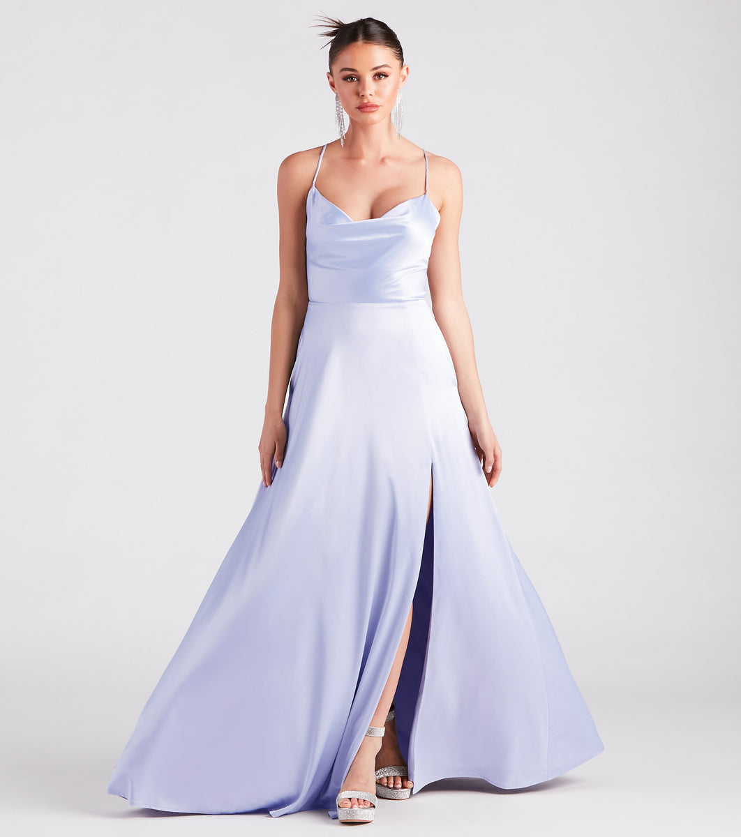 allura maxi dress Allura Formal Satin A-Line Dress