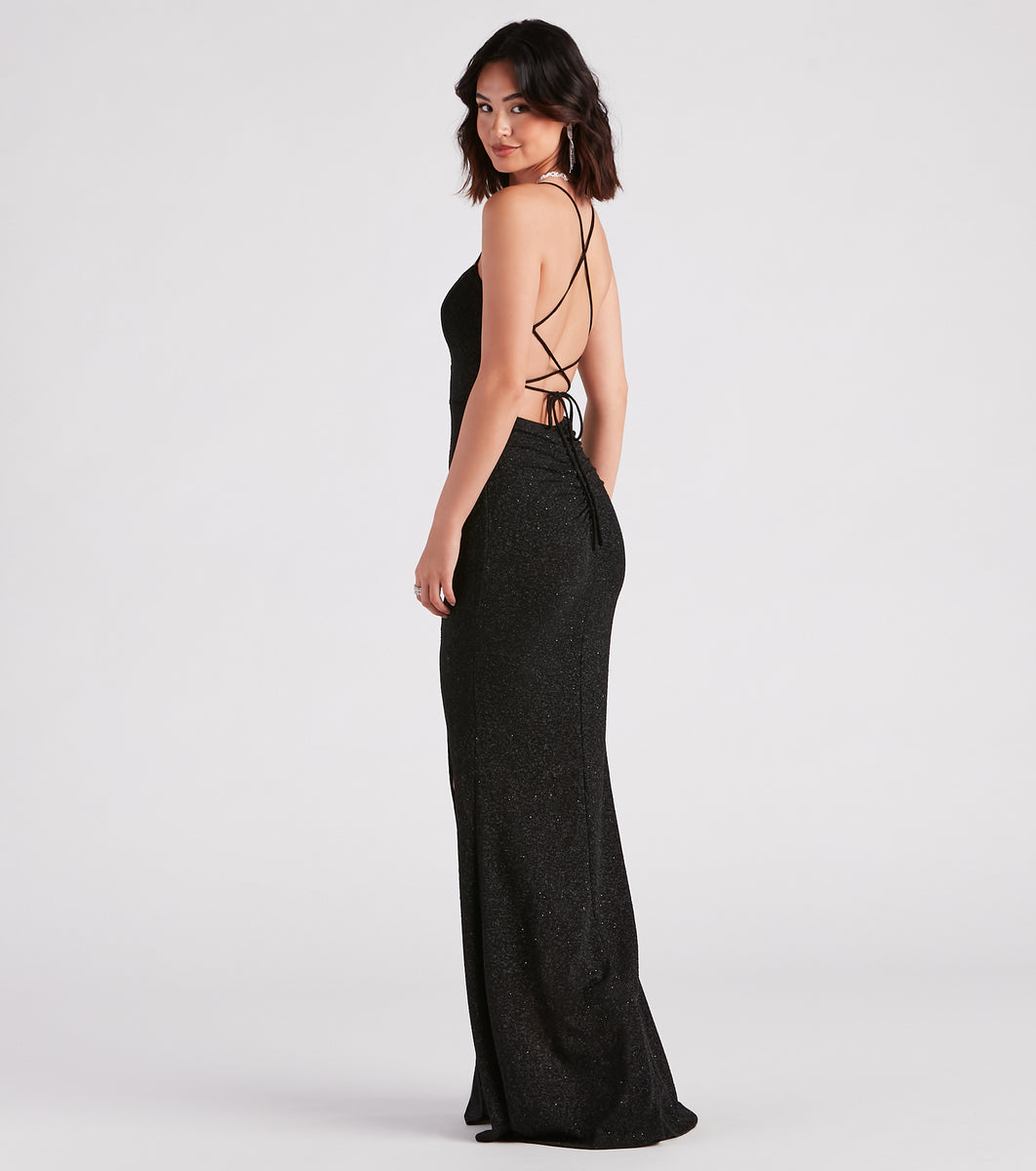 Glitter Slitted Dress