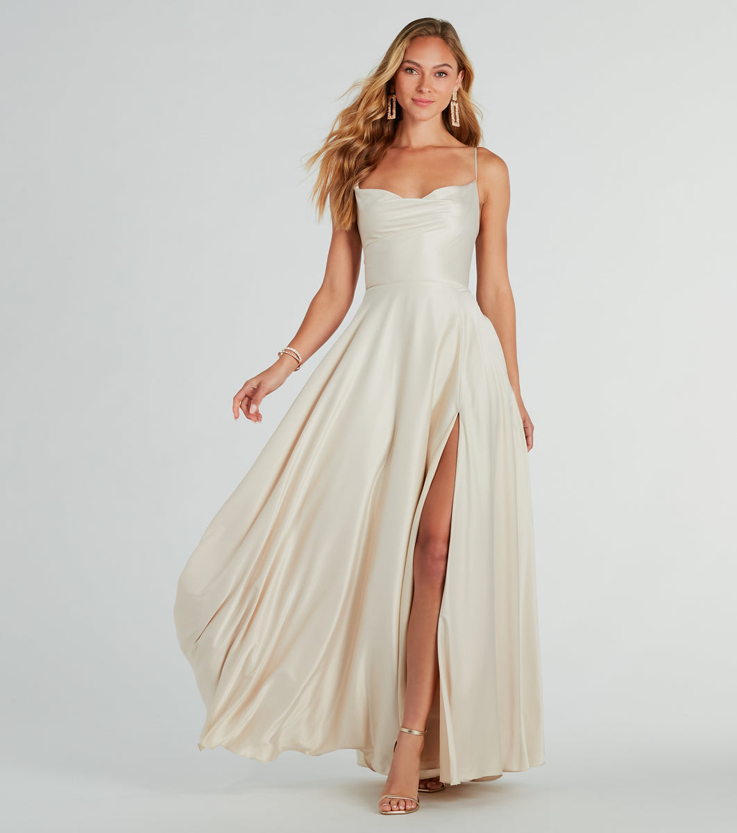 Winslow Formal Satin Lace-Up Dress