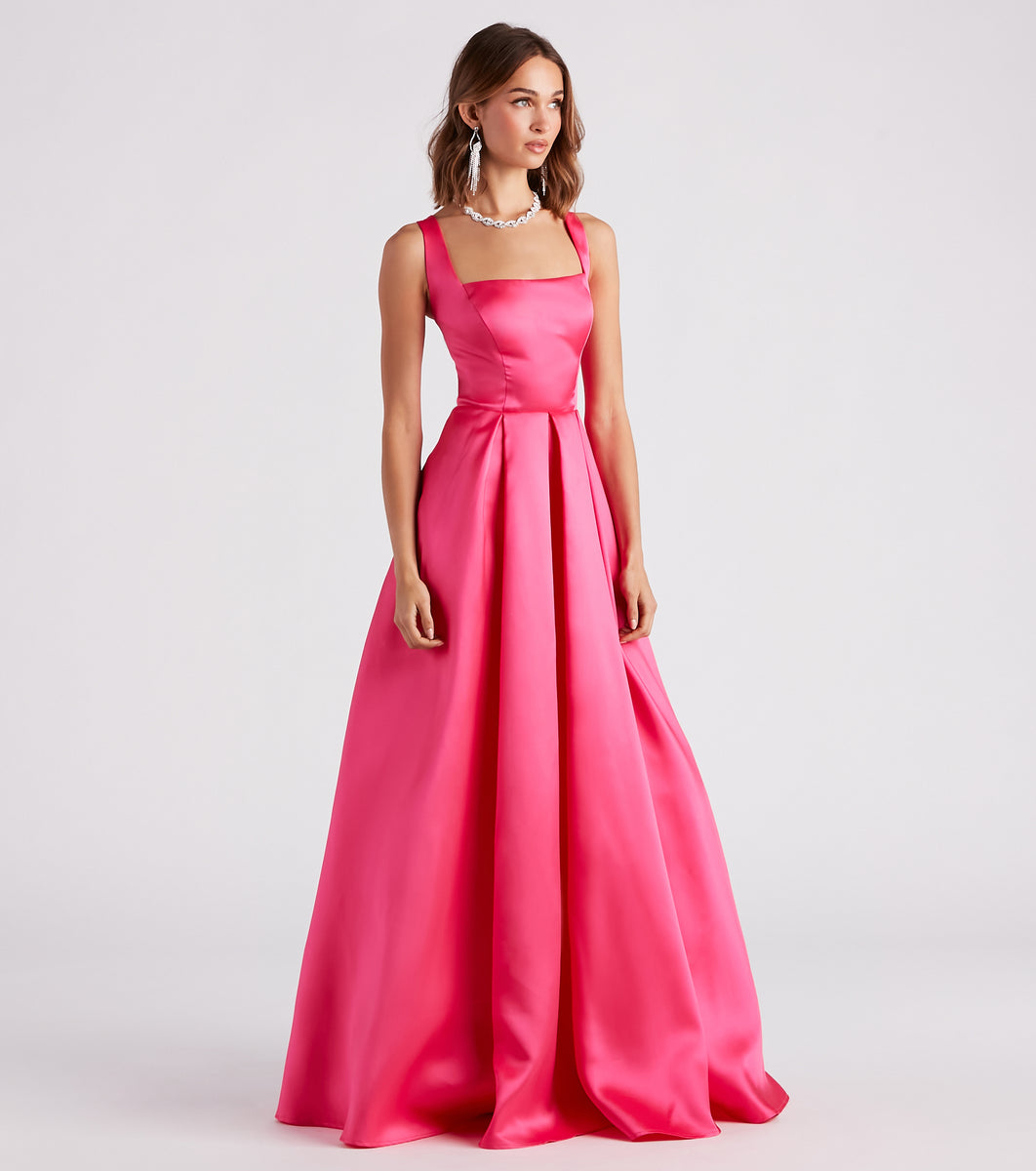 OKBBN Lace up Long Satin Ball Dress main image 0