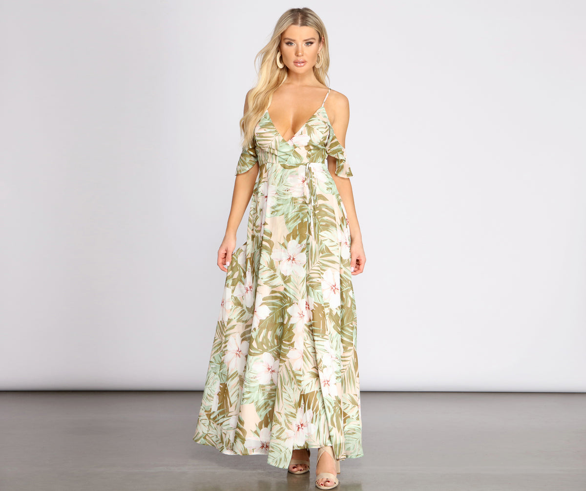 Chiffon Tropical Floral Maxi Dress | Windsor Chiffon Tropical Floral Maxi Dress | Windsor