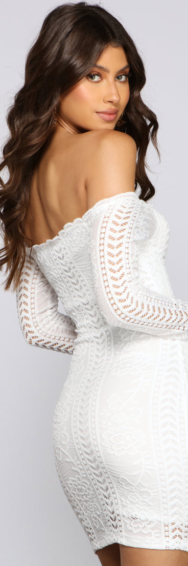 Sweet And Stylish Off-The-Shoulder Mini Dress helps create the best bachelorette party outfit or the bride's sultry bachelorette dress for a look that slays!