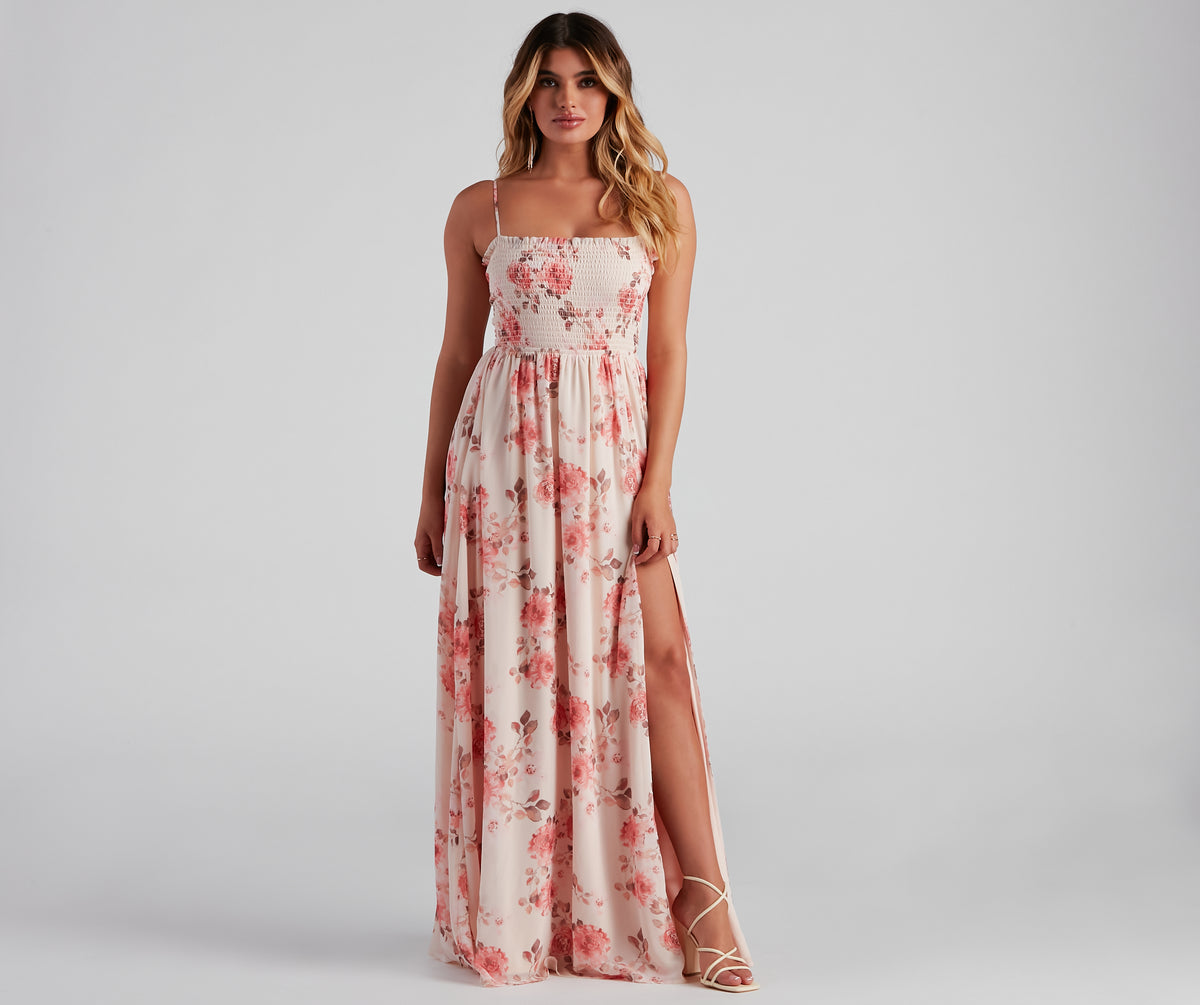 windsor floral maxi dress Blooming Beauty Floral Print Mesh Maxi Dress