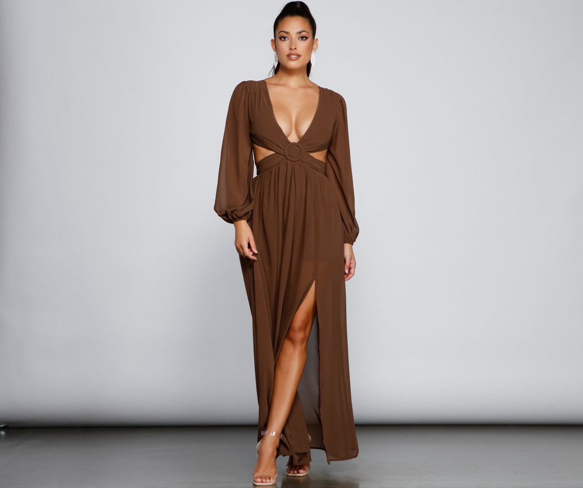 ワンピース Jacquard Cut-Out Chiffon Dress Jacquard Cut-Out Chiffon Dress