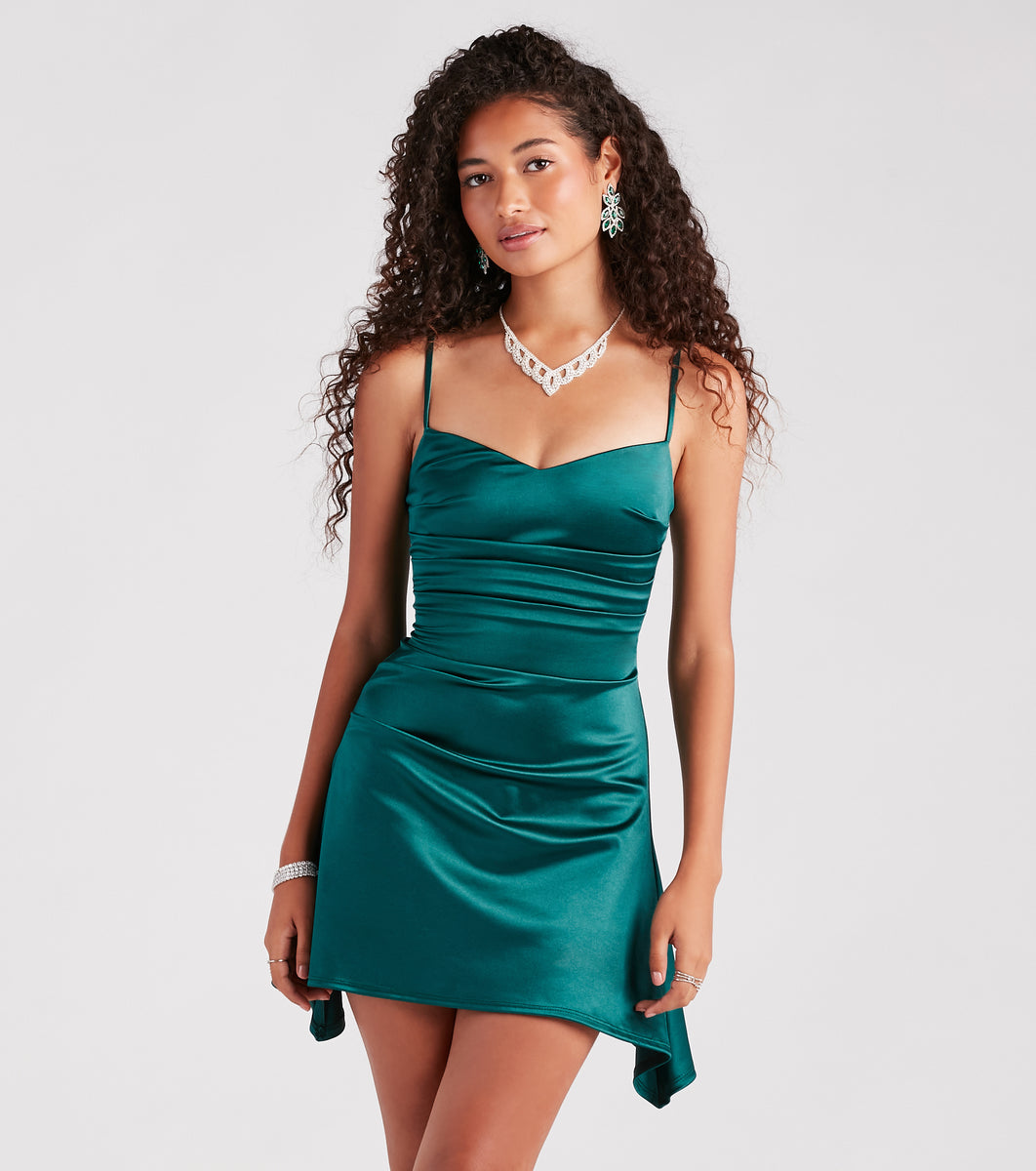 Show Off That Flair Satin A-Line Mini Dress | Windsor