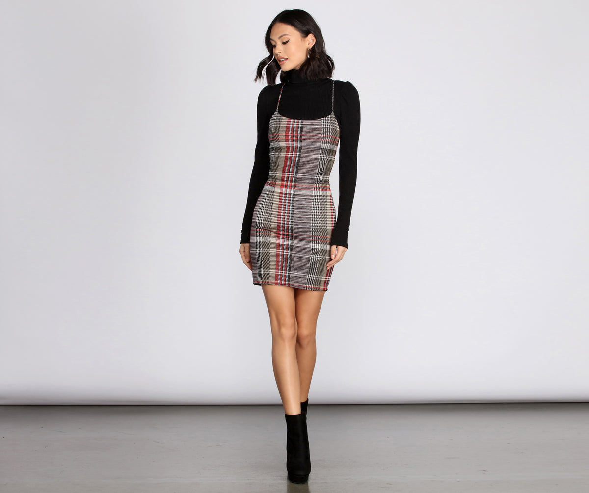 In Check Plaid Mini Dress | Windsor In Check Plaid Mini Dress | Windsor