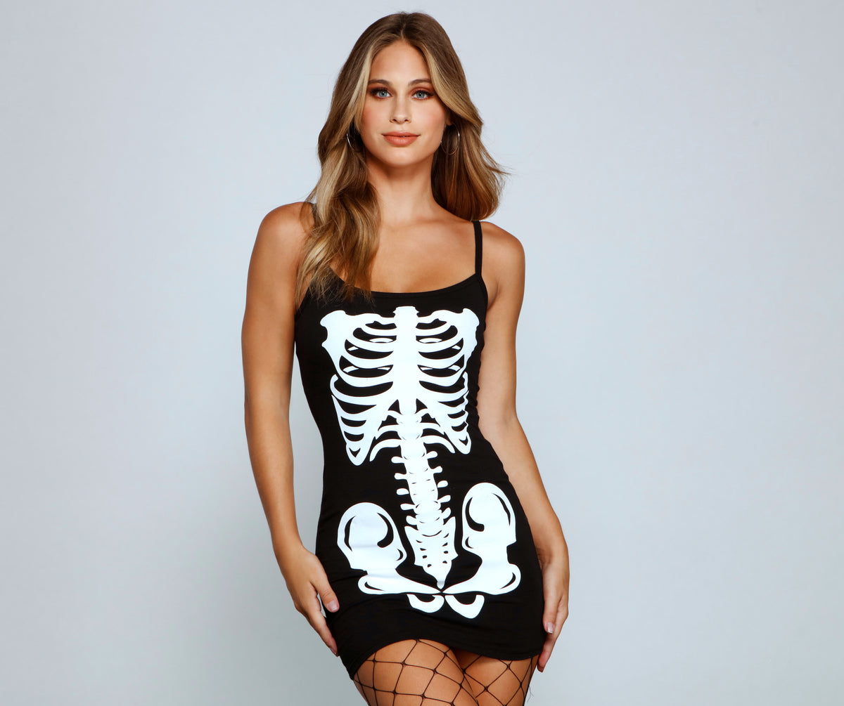 skeleton dress Fun World Queen Women's Costume Medium Polyester The dead may be deceased SCHIAPARELLI DRESS CALLED SKELETON