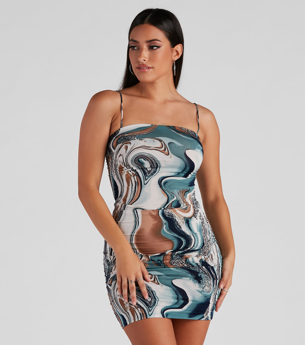 Picture Perfect Marble Print Dress | Windsor