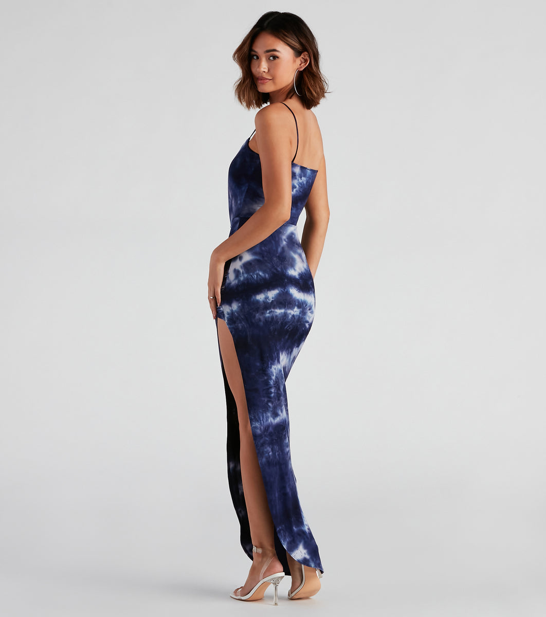Tie Dye For One Shoulder Dress Tie Dye For One Shoulder Dress