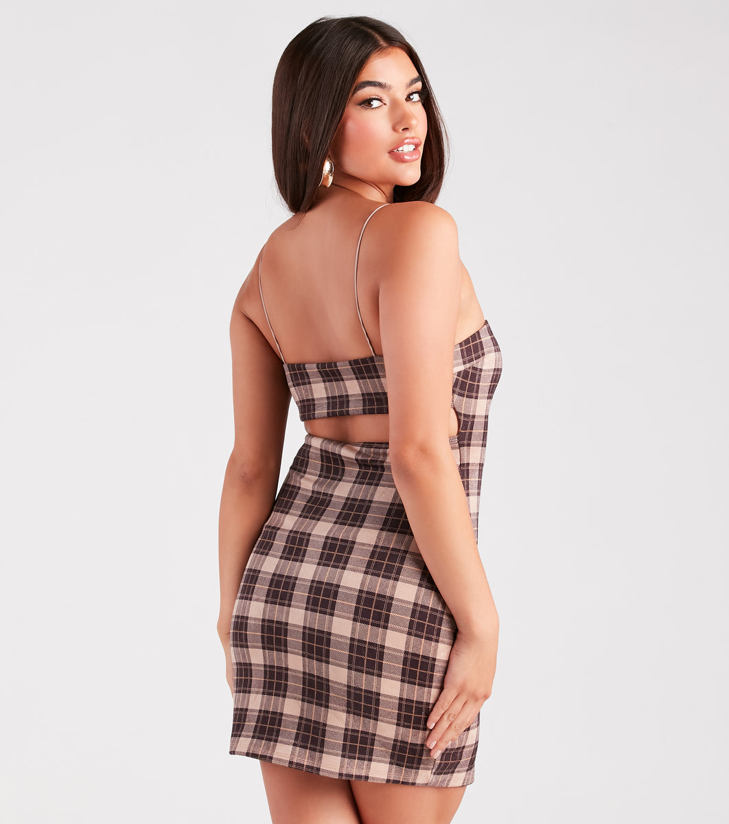 Check Me Out Plaid Bodycon Mini Dress | Windsor Check Me Out Plaid Bodycon Mini Dress | Windsor