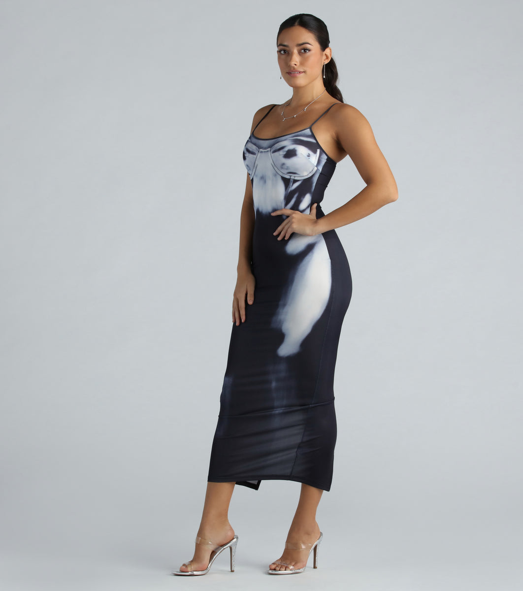 See Through Me X-Ray Graphic Maxi Dress | Windsor