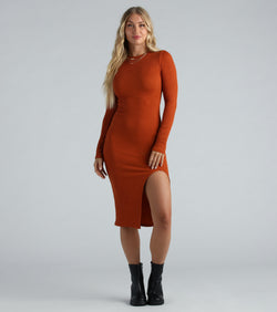 Another Day Long Sleeve Sweater Midi Dress