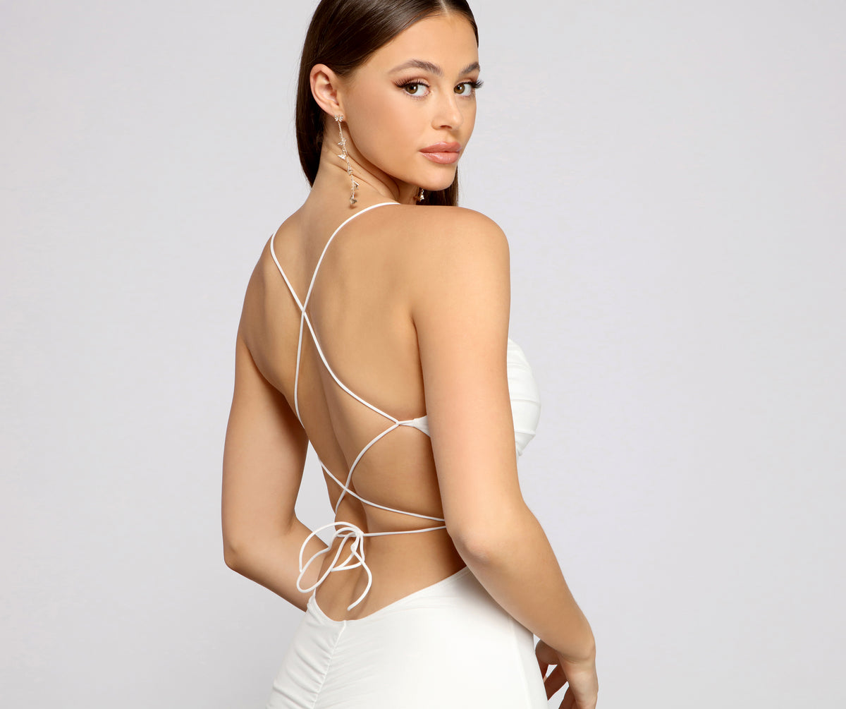 Stylish Beauty Lace-Up Back Mini Dress | Windsor Stylish Beauty Lace-Up Back Mini Dress | Windsor