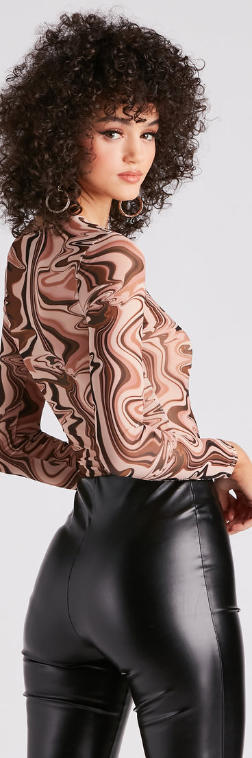 With fun and flirty details, All About The 70s Mesh Print Bodysuit shows off your unique style for a trendy outfit for the summer season!