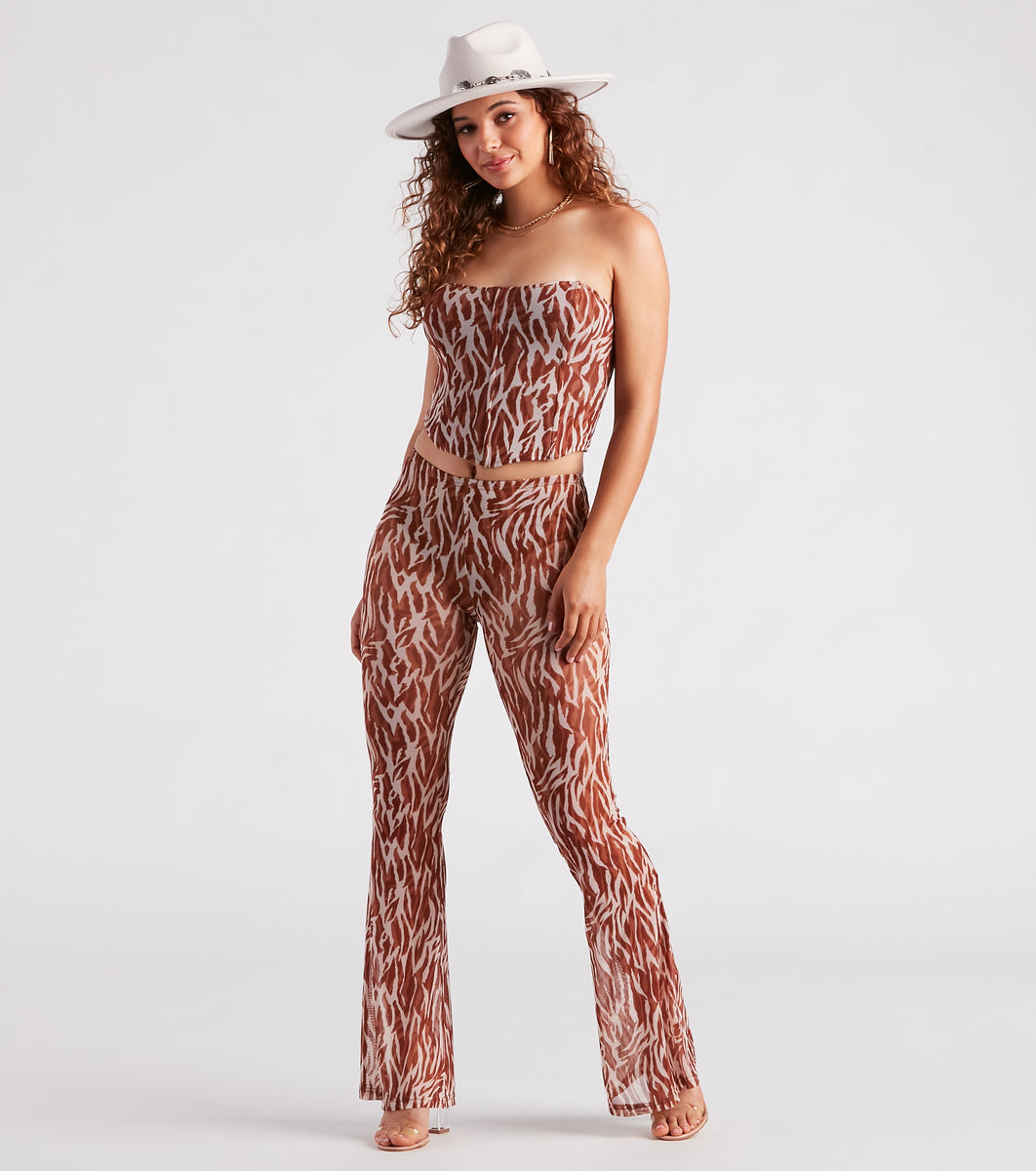 Quick Instinct Zebra Print Mesh Bustier | Windsor