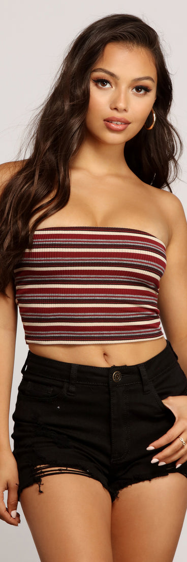 Parallel Lines Striped Tube Top