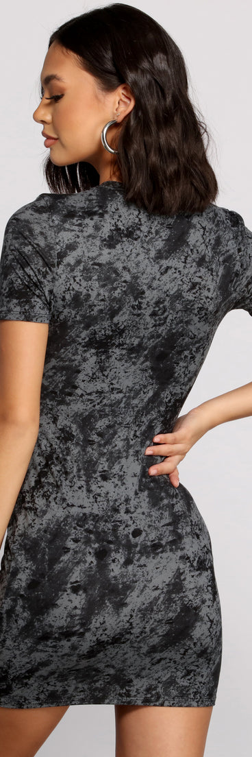 Tie Dye Frenzy Brushed Knit Mini Dress