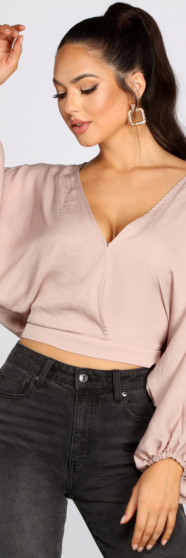 With fun and flirty details, Go With The Flow Surplice Crop Top shows off your unique style for a trendy outfit for the summer season!