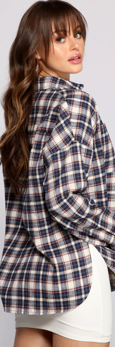 With fun and flirty details, Flannel Mood Button Down Top shows off your unique style for a trendy outfit for the summer season!