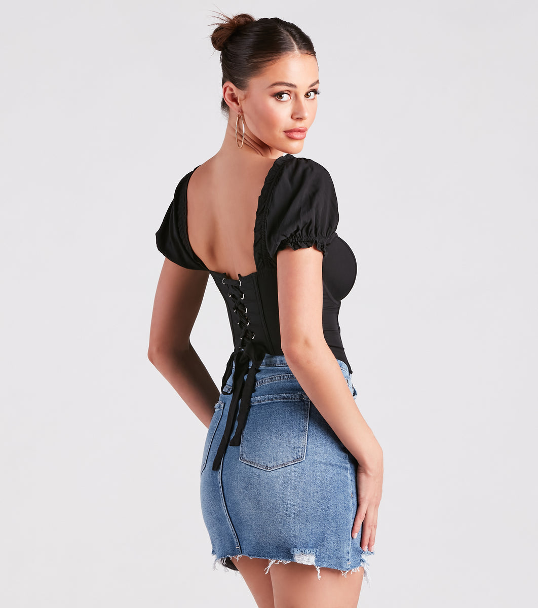 Lace Up Corset Top