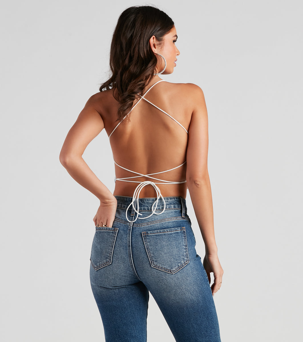 Mystical Glam Butterfly Glitter Crop Top | Windsor