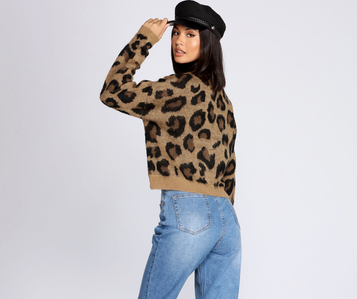 トップス TTT_MSW 21AW leopard cardigan Won't Stop Leopard Print Cardigan | Windsor