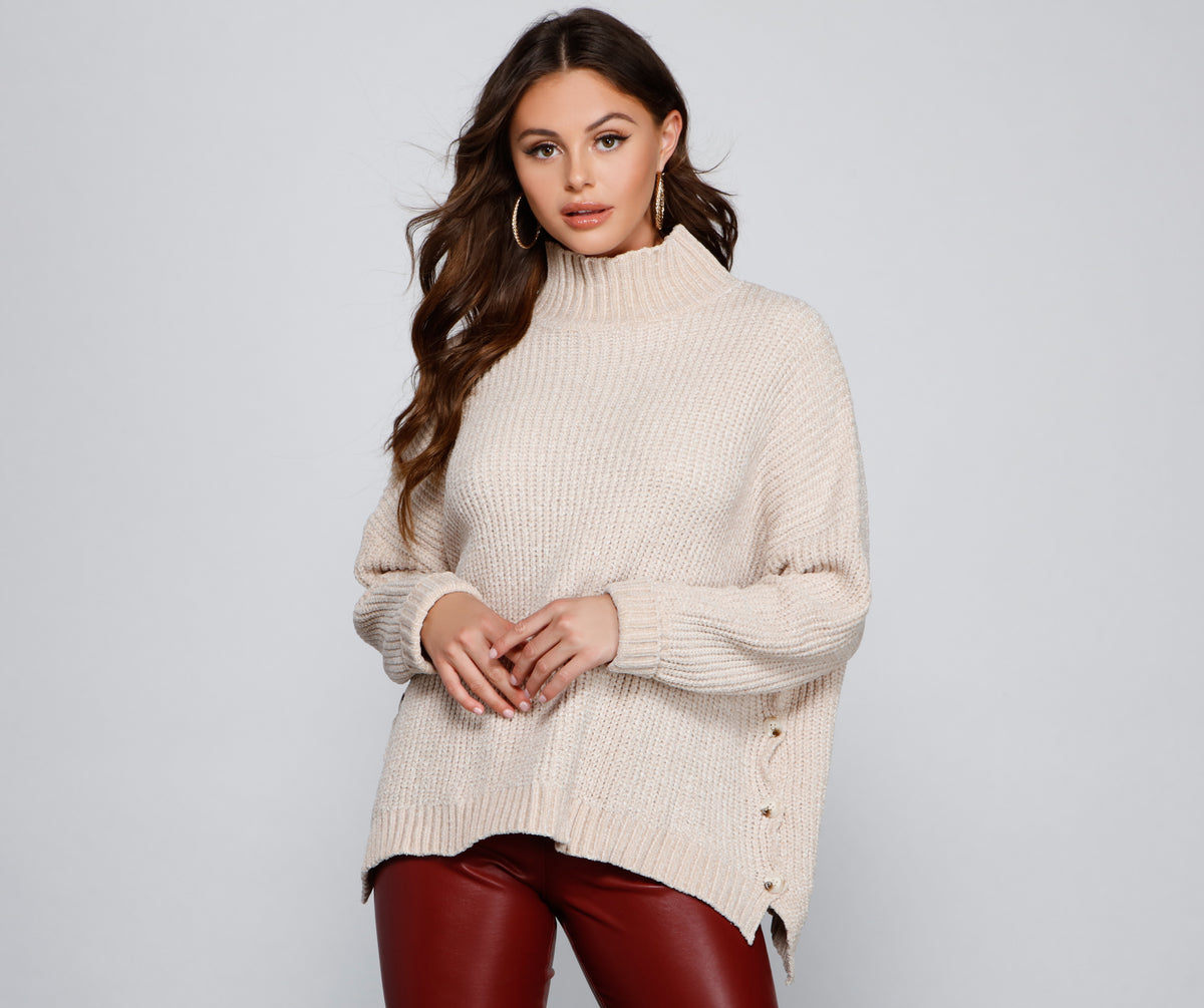 Cozy And Carefree Chenille Sweater in Marigold