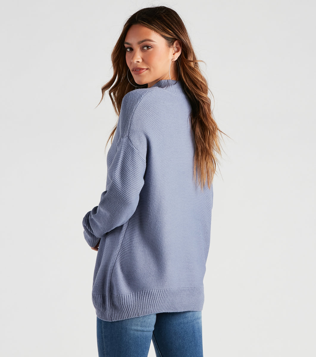 Keeping Knit Chic Mock Neck Sweater | Windsor