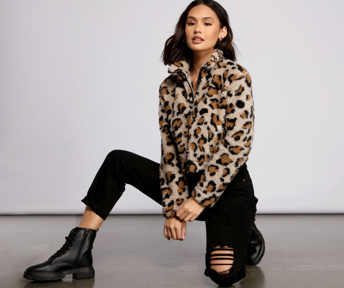 Trendy Girl Leopard Print Bomber Jacket | Windsor