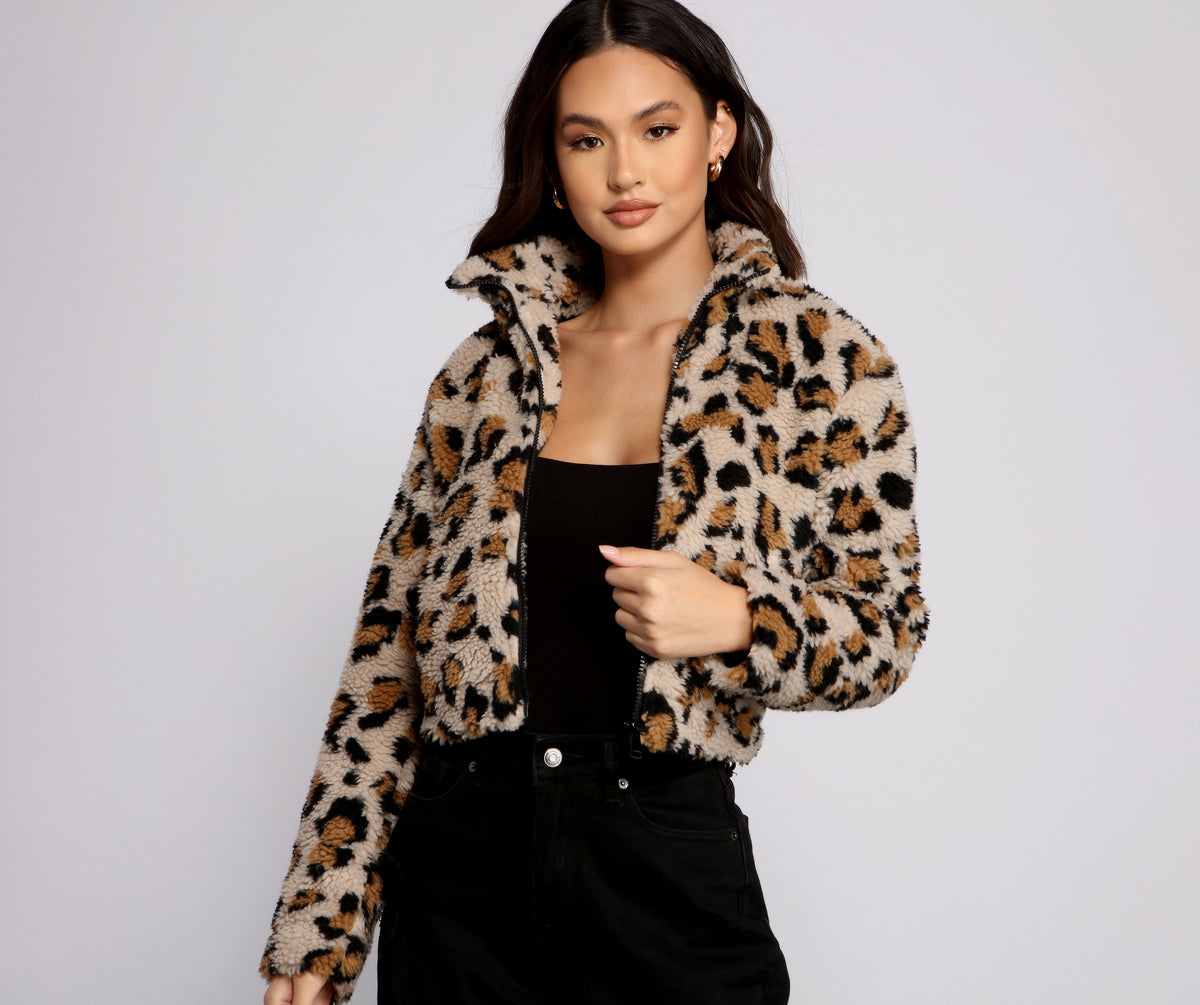 Trendy Girl Leopard Print Bomber Jacket | Windsor Trendy Girl Leopard Print Bomber Jacket | Windsor