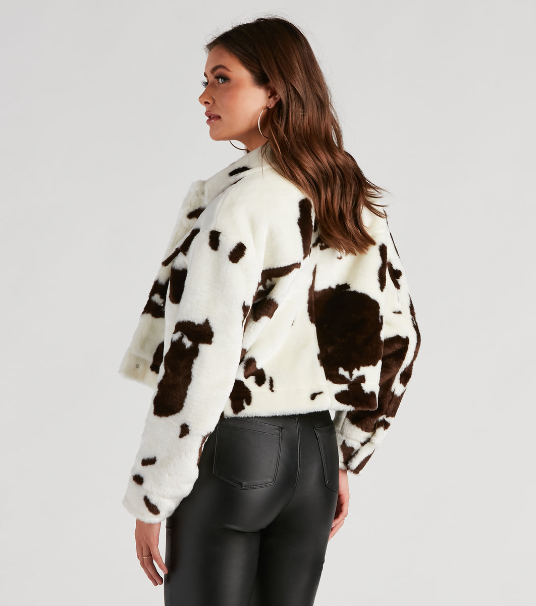 Ahead Of The Herd Cow Print Jacket | Windsor