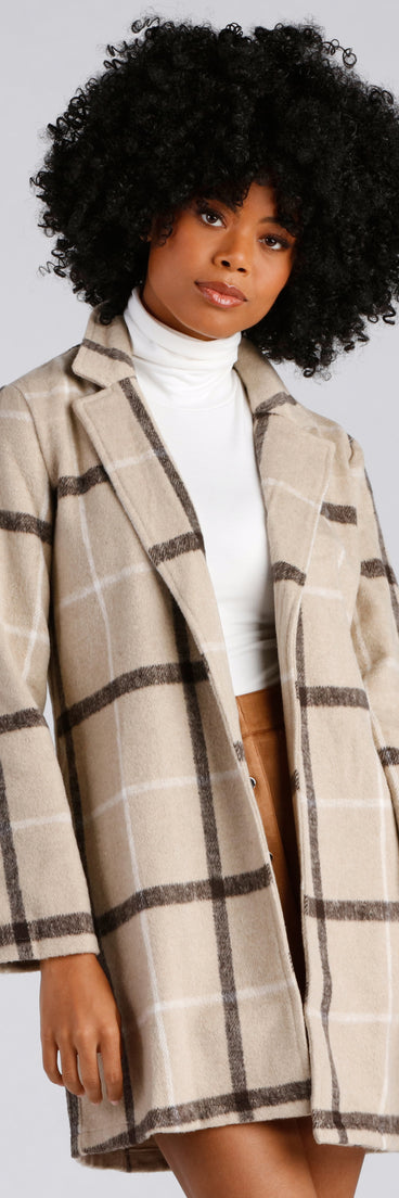 A Polished Vibe Plaid Faux Wool Coat helps create the best summer outfit for a look that slays at any event or occasion!