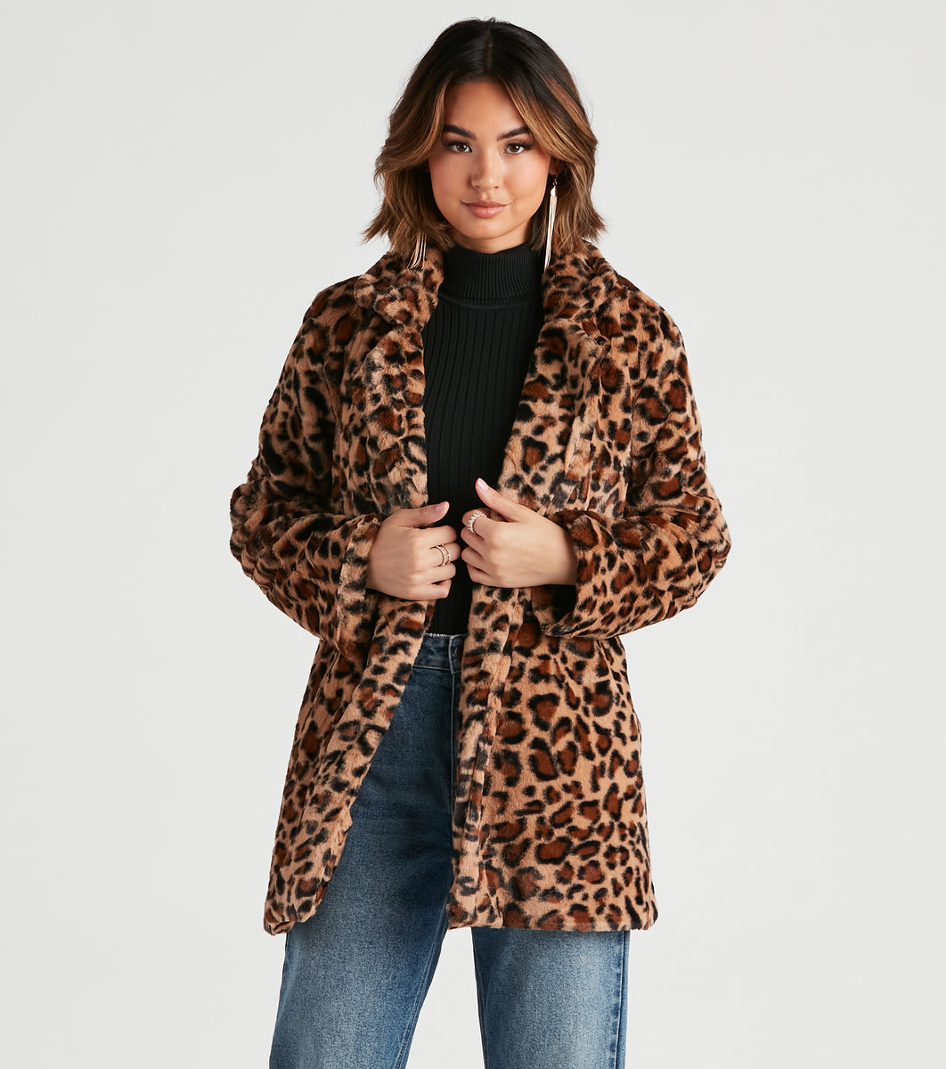 Faux Fur Jacket in Pink Marble | Dancing Leopard