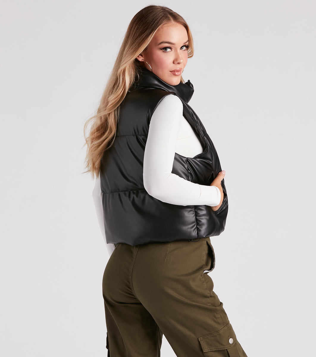 トップス feather short vest Seafoam Stone Puffer Vest – Afield Out