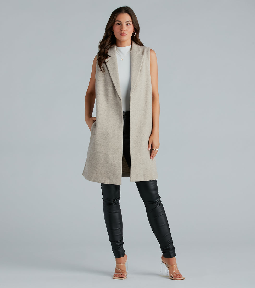 Invested To Style Faux Wool Long Vest | Windsor