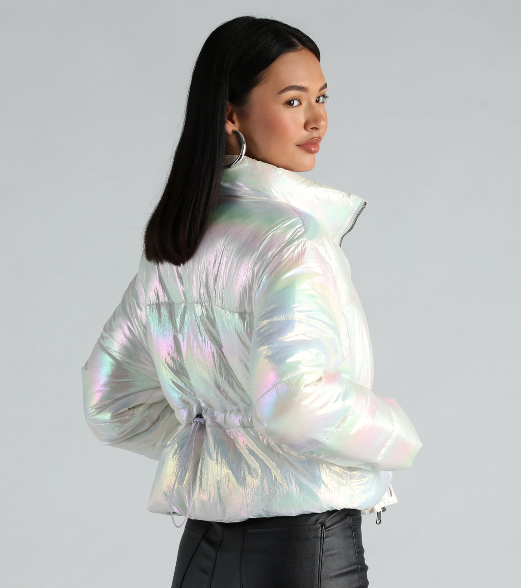 Chromatic Babe Cropped Puffer Jacket | Windsor