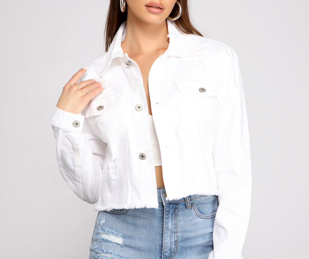 Feeling Good Cropped Denim Jacket | Windsor