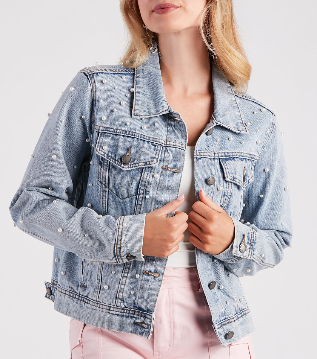 Perfectly Chic Pearl Denim Jacket | Windsor