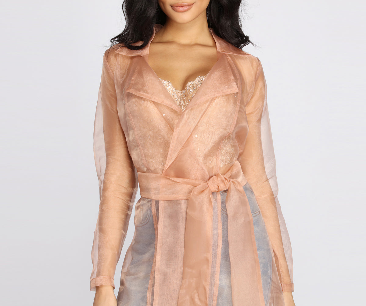 アンドコール　tulle pattern sheer jacket ラグジュアリーレーストレンチコート｜JENNE(ジェンヌ)公式通販