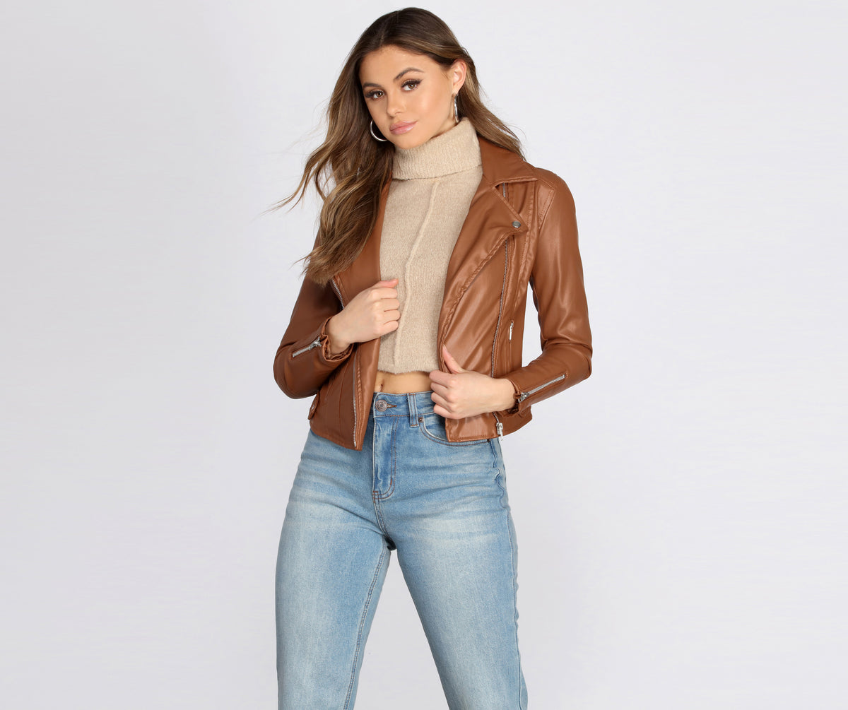 Kick It Up A Notch Faux Leather Moto Jacket | Windsor