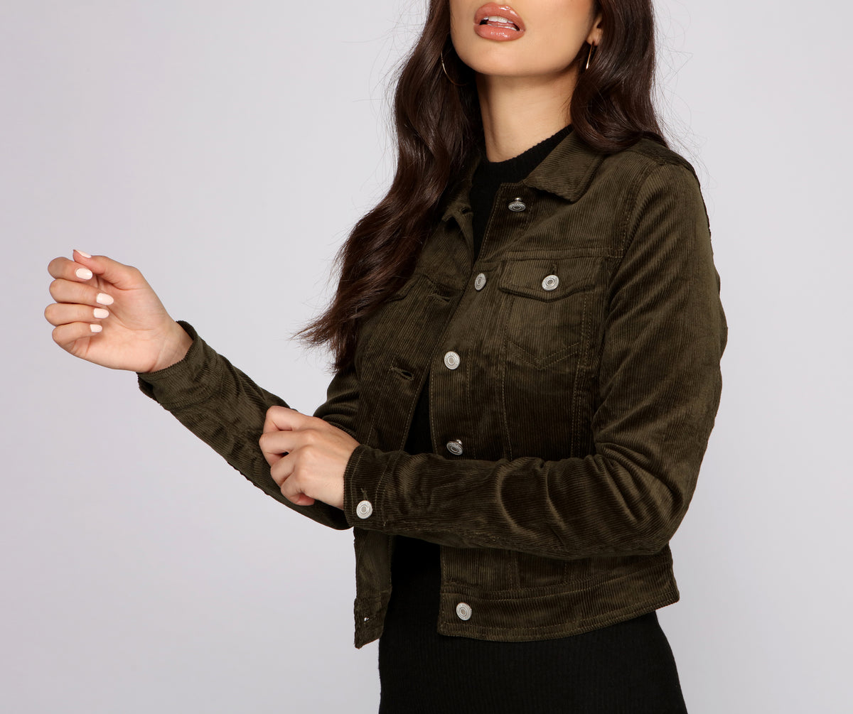 【新品・未使用】myday Corduroy Cardigan Organic Cotton Corduroy Classic Collar Jacket | EILEEN FISHER
