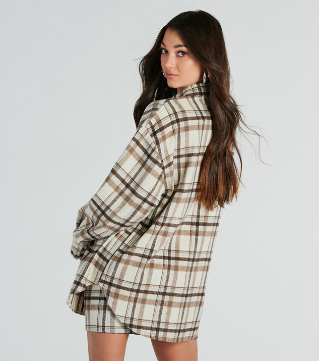 With fun and flirty details, the Paint The Town Plaid Flannel Shacket shows off your unique style for a trendy outfit for the spring or summer season!
