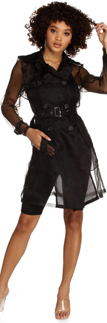 Sheer Organza Trench Coat helps create the best summer outfit for a look that slays at any event or occasion!