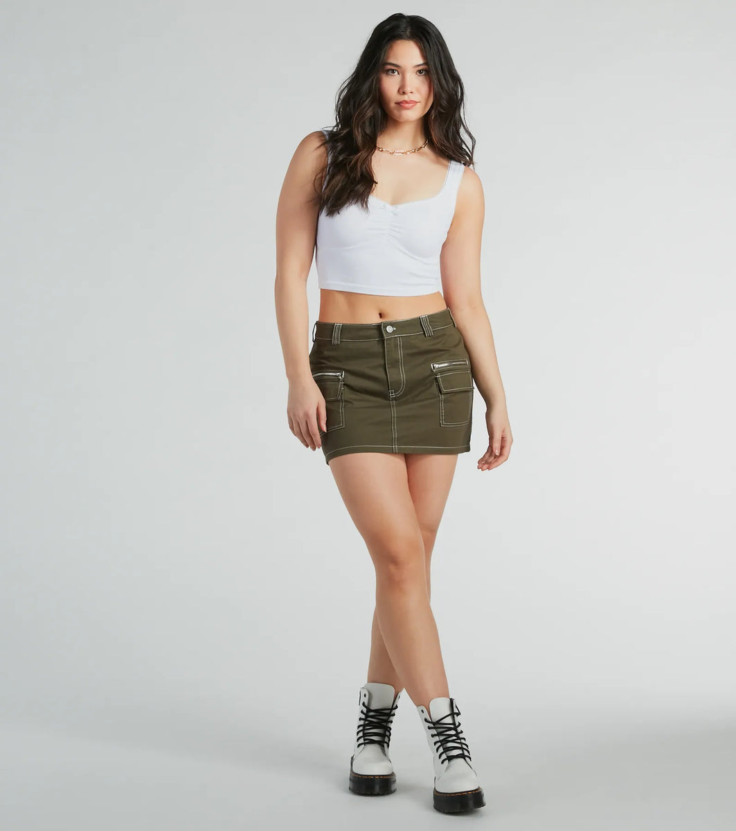 Trendsetting Confidence High Rise Cargo Mini Skirt | Windsor Trendsetting Confidence High Rise Cargo Mini Skirt | Windsor